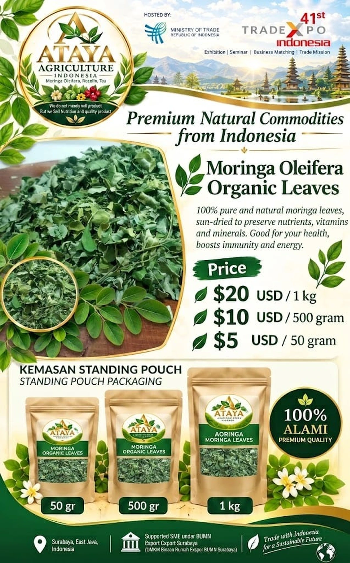 Katalog Resmi & Kemasan Daun Kelor Organik