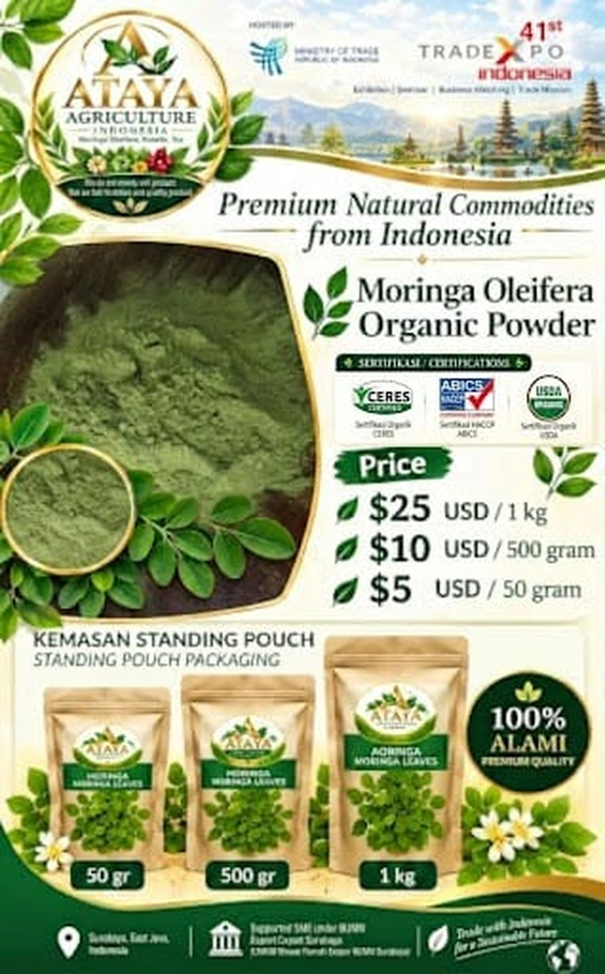 Katalog Resmi & Kemasan Bubuk Kelor Organik