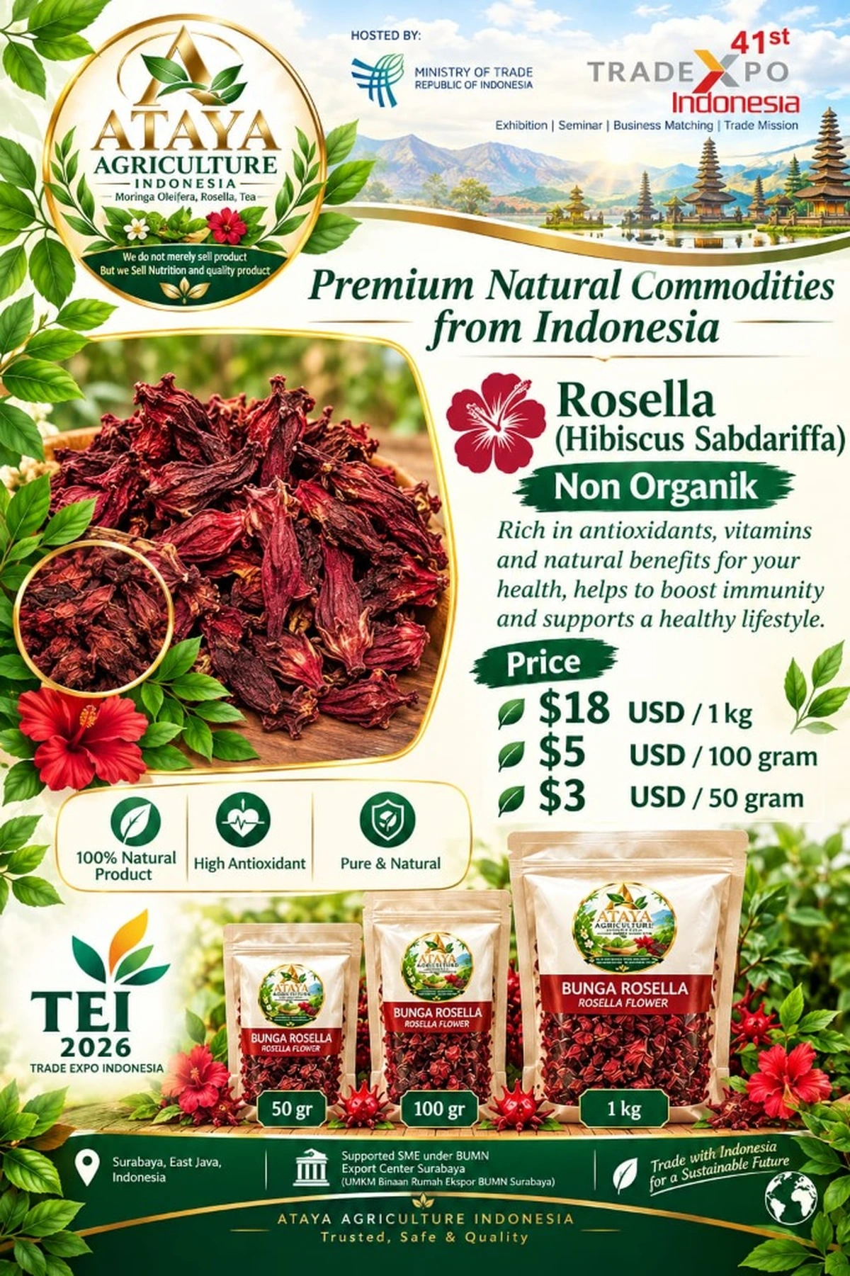 Katalog Resmi & Kemasan Rosela Kering